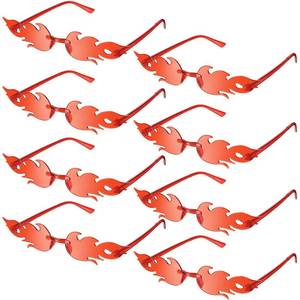 lot 8024 image: EBOOT 48 Pairs Fire Flame Glasses Rimless Flame Fire Sunglasses for Women Men Summer Beach Wedding Bridal Shower Party Decor(Red,8 Pairs)