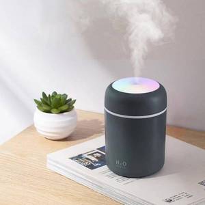 lot 8026 image: Portable Mini Humidifier, Colorful, Cool Mist, USB Powered. Perfect for Bedroom, Office & Car (300ml, Gray)