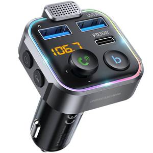 lot 8028 image: UNBREAKcable Bluetooth FM Transmitter for Car, PD 38W Fast Charging, Wireless Bluetooth FM Radio Adapter, Car Kit with Hands-Free Calls, HiFi Bass Boost MP3 Music Player Support USB Drive