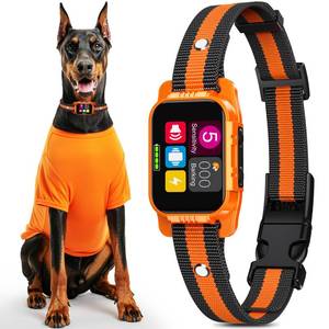 lot 8031 image: Smart Dog Bark Collar - Anti Barking Device for Large Medium Small Dogs, Stop Excessive Barking & Aggression Behavior, with 5 Modes & 5 Sensitivity, IP67 Waterproof for IndoorOutdoor Use, Orange