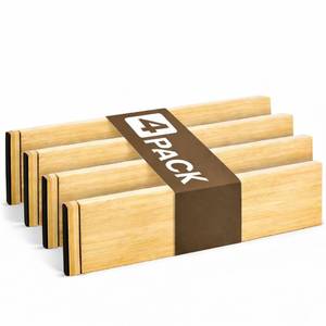 lot 8038 image: KASTIQ Bamboo Adjustable Drawer Divider, Expandable Drawer Organizer Insert, Non Slip Kitchen Utensil Closet Storage Separator (Natural)