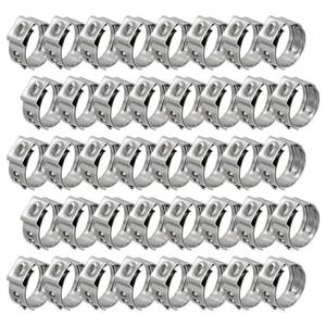 lot 8046 image: BOLTALIVON 35 Packs Stainless Steel Single Ear Hose Clamps, Adjustable 10.3-12.8mm Heavy Duty Cinch Rings Crimp Pinch Fittings Tools, Ear Stepless Hose Clamp for Home Appliance Line, Plumbing