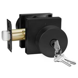lot 8051 image: Goldenwarm Keyed Entry Door Knob with Lock - Matte Black Door Knobs for Front Door, Bedroom, Interior & Exterior Doors, Heavy Duty Zinc Alloy 1 Pack
