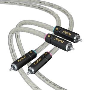 lot 8053 image: Preffair AudioVideo RCA Wires with Copper Silver Plated Conductor Cable Male to Male RCA Connectors Shielded Interconnect Cables2 Pcs (3.3FT1M, Silver Plated)