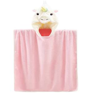 lot 8070 image: ARNUAETY Pink Unicorn Hooded Beach Towel Poncho for Kids 0 to 6 Years Bathrobe Swimsuit Cover Up for Boys Girls, Soft Towel Wrap for Beach, Pool, and Bath, Newborn Shower Gift, 51.1 x 27.5