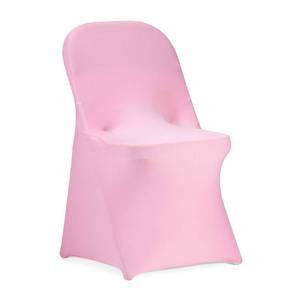 lot 8076 image: Peomeise Stretch Spandex Folding Chair Cover for Wedding Party Dining Banquet Event (Pink,6pcs)