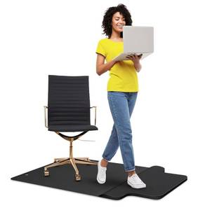 lot 4749 image: Office Chair Mat with Anti-Fatigue Cushioned Footrest 2-in-1 Standing Desk Mat for Hardwood Floors Dual-Zone Design for Standing Comfort and Smooth Chair Rolling (54 x 36)