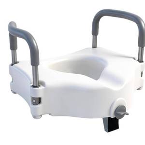 lot 4762 image: 5 Raised Toilet Seat with Removable Padded Handles,