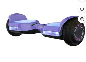 lot 4765 image: Voyager HoverBeam Purple Hoverboard with Light-up Wheels and Footboard, 185lb limit