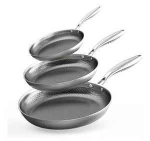 lot 4793 image: COOKER KING Stainless Steel Pans Set of 3 (81012 Inch), Nonstick Frying Pans, Induction Pan Set, Chefs Pan, Skillets Dishwasher & Oven Safe, Stay-Cool Handles, Compatible with All Cooktops