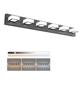 lot 4807 image: Ralbay Black Bathroom Lights Fixtures Dimmable 5 Color Temperature Black Acrylic Modern Matte Black Vanity Light for Bathroom 40.4inch