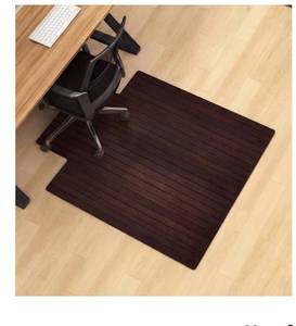 lot 4815 image: Leinuosen 36 x 48 Office Bamboo Chairmat for Carpet Floor Mat Highly Premium Quality Anti-Slip Office & Home Floor Protector Low Pile Carpet Chair Mat, 5mm Thick (with Lip,Cherry Wood