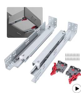 lot 4831 image: LONTAN Undermount Soft Close Drawer Slides 18 Inch Hidden Bottom Mount Full Extension Cabinet Rails