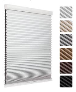 lot 4833 image: MYshade Cordless Blackout Cellular Shades, 1.5 Honeycomb Window Blinds for Bedroom & Nursery, Thermal Insulated, Noise Reducing, Privacy Shades, Inside or Outside Mount (37 W x 72 H, White