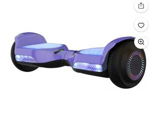 lot 4840 image: Voyager HoverBeam Purple Hoverboard with Light-up Wheels and Footboard, 185lb limit