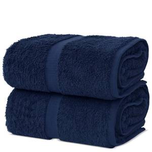lot 4842 image: Chakir Turkish Linens  Hotel & Spa Quality 100% Cotton Premium Turkish Towels  Soft & Absorbent (4-Piece Bath Towels, Navy)