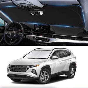 lot 4855 image: Custom Fit Tucson Windshield Sunshade for Hyundai Tucson 2022-2026 Front Window Retractable Shades Cover for Windshield Sun Visor Protector 210T Reflector Blocks UV Rays Cooler Car Accessories