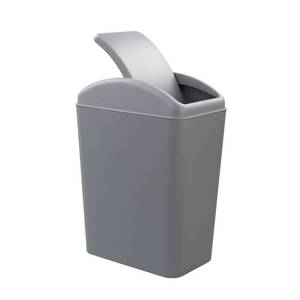 lot 4866 image: Xowine 4.2 Gallon Plastic Swing Top Trash Can with Lid, Covered Swing Top Waste Basket, Gray
