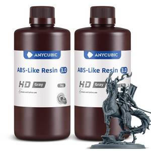lot 4898 image: ANYCUBIC ABS-Like Resin 3.0, 3D Printer Resin with Enhanced Strength and Toughness, High Precision and Minimal Shrinkage, Wide Compatibility for All LCD Resin 3D Printers (HD Grey, 2kg)