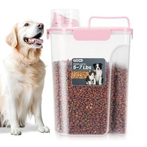 lot 4906 image: ODOMU 5-7LBS Upgraded Large Nozzle Cat Dog Food Storage Container BPA-free, Airtight Pet Food Storage Bin with 4 Lock Buckles, Sealing Gasket, Cup for Pet Food, Dog Treats, Rice, Flour, Dry-Pink