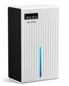 lot 4907 image: POOYUPPC Dehumidifier for Home, 95 OZ Water Tank, (1000 sq.ft) Dehumidifiers for Bathroom Bedroom Basement RV with Drain Hose, Auto Shut Off White
