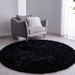 lot 4943 image: FJZFING Black Round Rug Ultra-Soft Plush Modern 4x4 Circle Area Rug for Kids Bedroom, Fluffy Shag Circular Rug for Nursery Room, Non-Slip Home Decor Cute Black Carpet for Teens Room