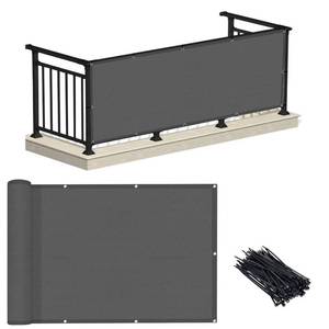 lot 4946 image: LOVE STORY 3x10 Dark Grey Balcony Privacy Screen Fence Cover (HDPE) UV Protection Weather-Resistant 3 FT Height Shield for Deck, Patio, Backyard, Outdoor Pool, Porch, Railing