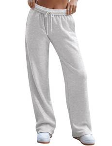 lot 4947 image: HeSaYep Casual Wide Leg Sweatpants for Women Trendy 2025 Baggy Sweatpants Open Bottom Drawstring Elastic Waist Athletic Sweat Pants Trousers Grey S