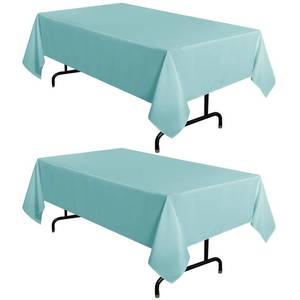 lot 4948 image: sancua 2 Pack Turquoise Tablecloth 60 x 102 Inch, Rectangle Table Cloth for 6 Feet Tables - Stain and Wrinkle Resistant Washable Polyester Table Cover for Dining Tables, Buffet Parties and Camping