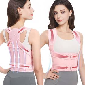 lot 4950 image: BLACKYEW Back Brace Posture Corrector for Women & Men, Adjustable Shoulder Straightener with Full Back Support, Relief for Lower & Upper Back Pain, Hunchback & Scoliosis (Pink, Small)