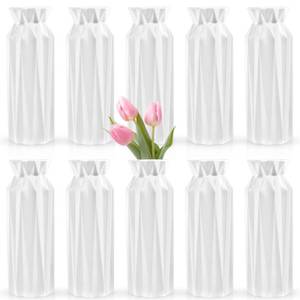 lot 4968 image: Bgtecho 10 Pack Composite Plastic Flower Vase,8 Inch White Flower Vases,Floral Vases for Centerpieces,Unbreakable Flower Vases,Plastic Vases for Wedding Dinner Party Living Room Decor