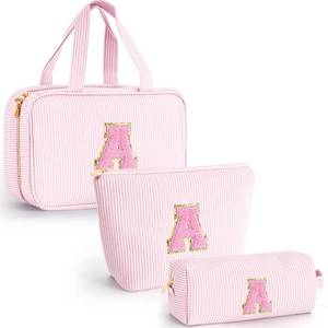 lot 4972 image: Fystdtote Mothers Day Gifts for Mom Daughter Teen Girls Women - Toiletry Bag Initial Makeup Bag  Travel Cosmetic Bag  8 9 10 11 12 13 14 15 16 Years Old Girl Gifts Trendy Stuff - Pink A