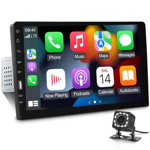 9inch Single Din Touchscreen Car Stereo Compatible with Apple Carplay and Android Auto, Bluetooth Car Radio with Backup Camera