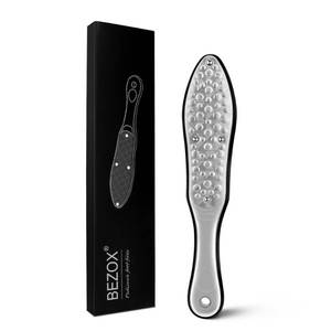 lot 4981 image: BEZOX Professional Foot File Callus Remover, Double Sided Pedicure Rasp for Cracked Heel and Dead Foot Skin - Heavy Duty Surgical Grade Stainless Steel - WCloth Storage Bag & Gift Box