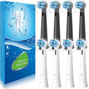 lot 4993 image: 7 Pack Replacement Heads Compatible with Oral B iO Toothbrushes, Brush Heads for Oral-B iO 23456789107G Series, with Covers, BlackWhite
