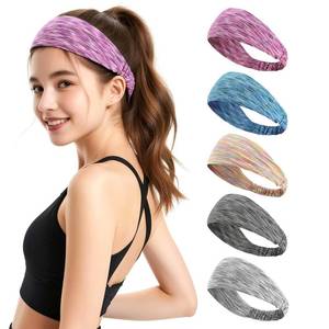 lot 5009 image: AIZORVEE Sweat Headbands for Women - Moisture Wicking Wide Yoga Headband, Non Slip Soft Elastic Sports Headbands for Workout, Running, Gym - 5 Pack Colorful Assorted