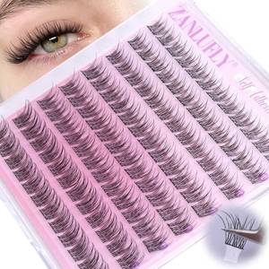 lot 5011 image: Self Adhesive Lash Clusters Natural Self Adhesive Eyelashes 10-12mm Short Lash Clusters No Glue Needed DIY Pre-glued Eyelash Clusters Wispy Press on Lashes by ZANLUFLY