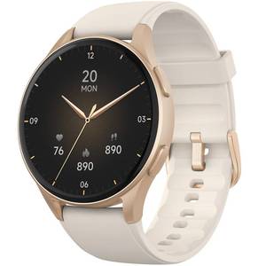 lot 5012 image: kececo Smartwatch, Built-in Alexa, GPS, VO2 Max, HRV, Blood Oxygen, Sleep Monitoring, Womens Health, Custom Reminders, Sports Tracking, 1.32 AMOLED, Compass, Altimeter (Bluetooth, Gold, 43mm)