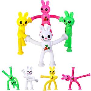 lot 5016 image: Limpskys 4Pack Telescopic Suction Cup Bunny Toy�Easter Bunny, Easter Egg fillers�Easter Basket Stuffers�Suction Cup Toys�Suction Toys