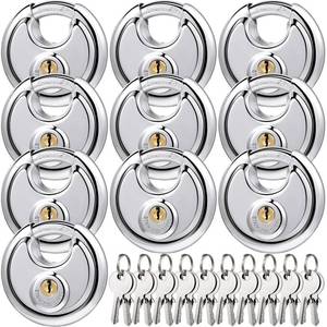 lot 5018 image: Moxweyeni Padlocks Alike Keyed, Stainless Steel Pad Locks with Same Key Disc 2-34 Inch Wide 38 Inch Diameter Shackle, Disc for Outdoor Use, Storage Unit, Sheds, Garages and Fence