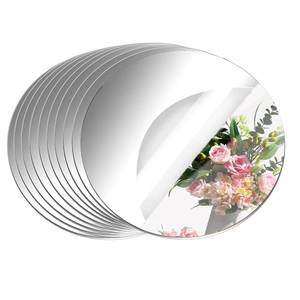 lot 5031 image: 10 Pack Round Mirrors for Centerpieces, 8 inch Circle Mirror Centerpieces for Tables, Mirror Tiles for Wall Table Wedding Centerpieces Mirror Plates for Candle Wedding Decorations