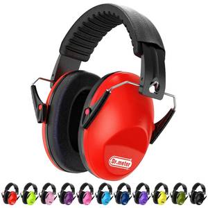 lot 5039 image: Dr.meter Ear Muffs for Noise Reduction SNR27.4 Noise Cancelling Headphones for Kids with Adjustable Headband - Noise Cancelling Ear Muffs for Monster Jam, Football Game, Fireworks and Air Shows - Red