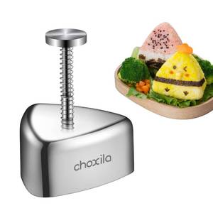 lot 5048 image: choxila Onigiri Mold, Stainless Steel Rice Ball Mold Sushi Maker, Classic Triangle Spam Musubi Mold for Kids Lunch Bento and Home DIY