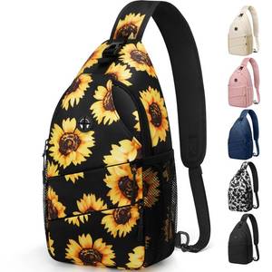 lot 5055 image: Pritent Crossbody Bags for Women Men Trendy Sling Bag Bakpack Casual Chest Bag with Convertible Shoulder Strap Travel Cross Body Bag for Hiking Traveling Outdoors(Sunflower)