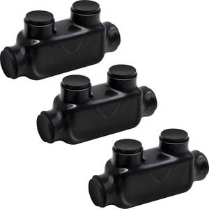 lot 5071 image: MAKERELE 3-Pack 350-6AWG Insulated Inline Splice Connector, 6 awg Wire connectors Insulated Multi-Tap Connectors for High Current Applications, Vinyl Coated Splice Connectors