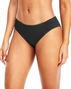 lot 5094 image: Tempt Me Women Black Strappy Bikini Bottom Full Coverage Bathing Suit Bottoms Swimsuit Bottom S