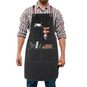 lot 5102 image: Rtcimoic Mens Canvas Tool Apron with Pockets, Heavy Duty Multi-Pocket Work Apron for Woodworking Gardening Bartender, Adjustable Chef Apron for Men Women Kitchen Workshop (Black)