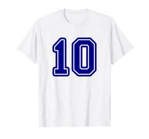 lot 5104 image: Blue Sports Team Number 10 T-Shirt 6XL