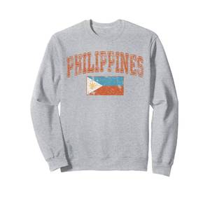 lot 5107 image: Vintage Retro Faded Philippines Flag Filipino Pride Sweatshirt Large