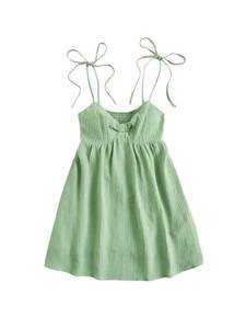 lot 5111 image: SOLY HUX Womens Tie Shoulder Y2k Cami Sun Dress Cute Spaghetti Strap Casual Summer A Line Short Mini Dresses Plain Mint Green Small